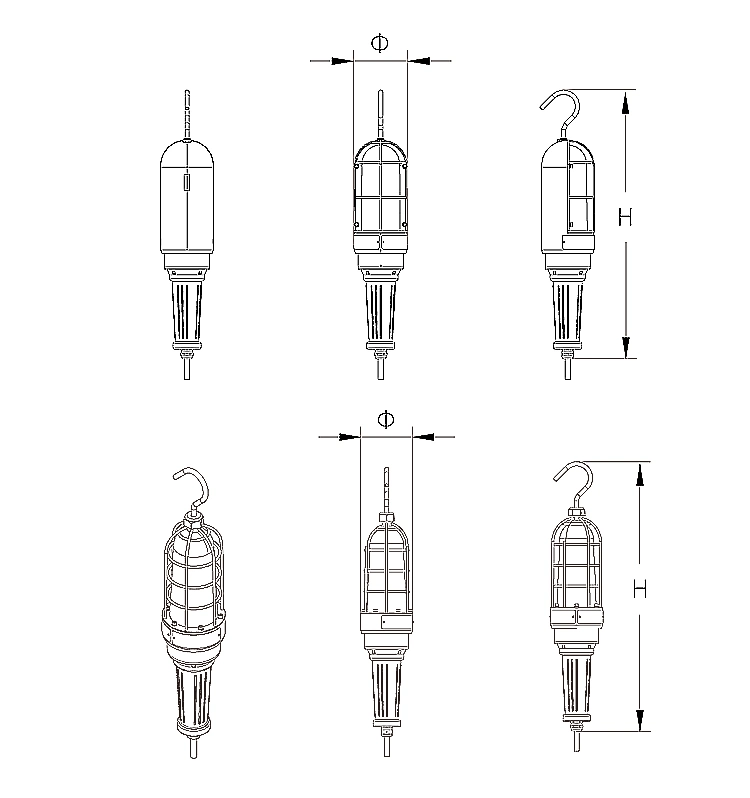 Class 1 Division 1 Explosion Proof LED Light Hazardous Location Groups a B C and D Work Light Hand Lamp Drop Light Inspection