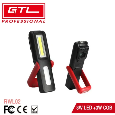 XPE-Taschenlampe, Inspektionslampe, COB-Lade-LED-Arbeitsleuchte mit Batterieanzeige, Magnetfuß und Haken, mechanische Werkzeuge für Werkstatt, Werkbank (RWL02)